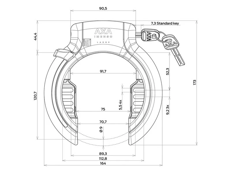 AXA Imenso Large Ringlås 4 AXA Imenso Large Ringlås - Billede 2