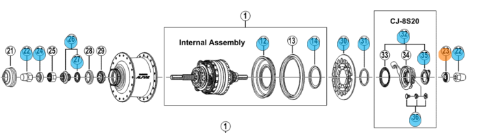 Shimano Låseskive 8R Blå Til Nexus 8 3 Shimano Låseskive 8R Blå Til Nexus 8