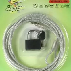 Wirelås Med Hængelås 300 Cm.